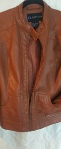 I.B Diffusion Camel colored faux leather jacket.